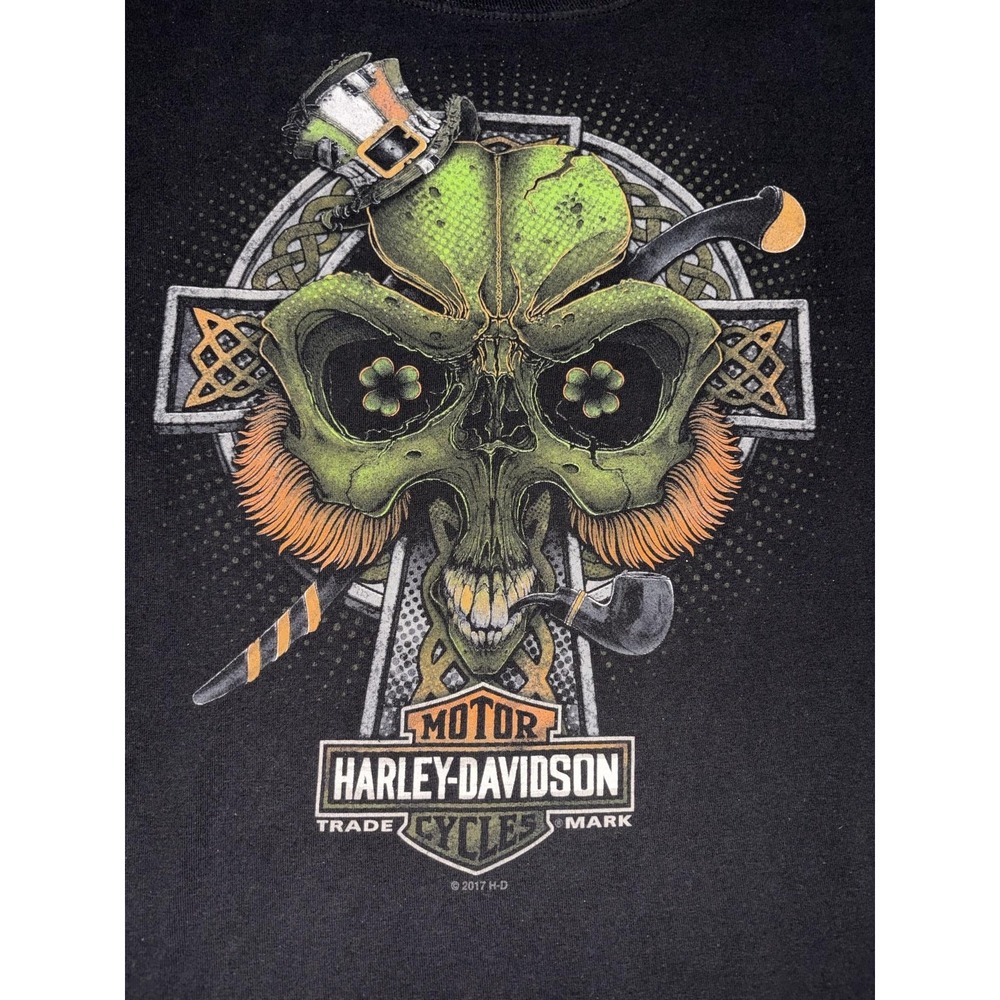 Harley Davidson Celtic XL Black Leprechaun Skull‎ St Patrick Gator Slidell Swamp